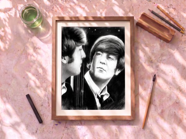 Retrato pintado de The Beatles