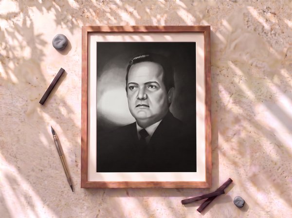 Retrato pintado de Luis Alberto Monge, expresidente de Costa Rica