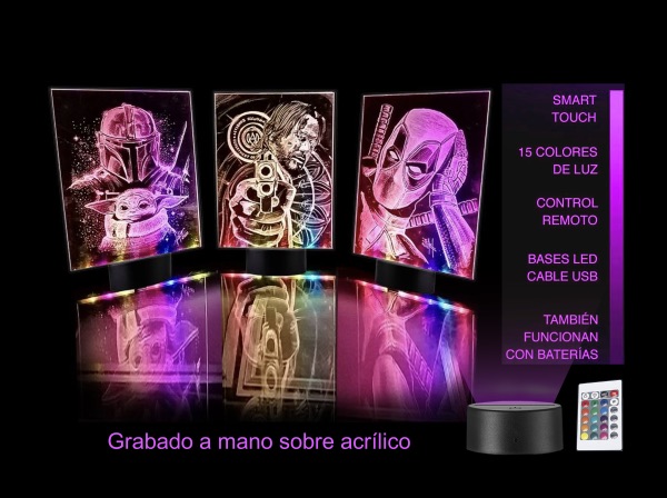 Retrato LED en acrílico personalizado con foto, Costa Rica