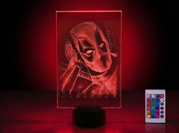 Retrato LED en acrílico de Deadpool