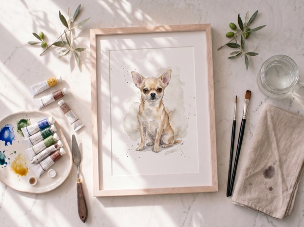 Mini retrato de perro Chihuahua