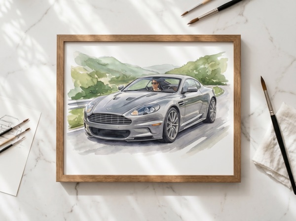 Retrato de Mazda pintado a mano, Costa Rica