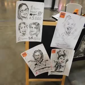 Caricaturas en vivo durante un evento